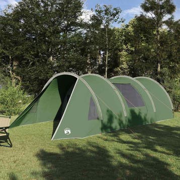 vidaXL Tunneltent voor 4 Personen 4-persoons Groen en Wit, Caravans en Kamperen, Verzenden, Nieuw
