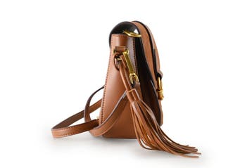 Laurent David Schoudertas Cognac, Handtassen en Accessoires, Tassen | Damestassen, Verzenden, Zo goed als nieuw