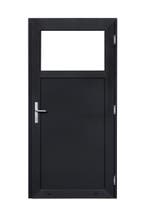 PVC Deur antraciet volpaneel, 1/3 en 1/ 2 glas b98xh200 cm, 80 tot 100 cm, Nieuw, Ophalen of Verzenden, Buitendeur