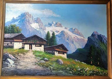 Italiaanse school (XX) - Paesaggio del Monte Bianco - cm