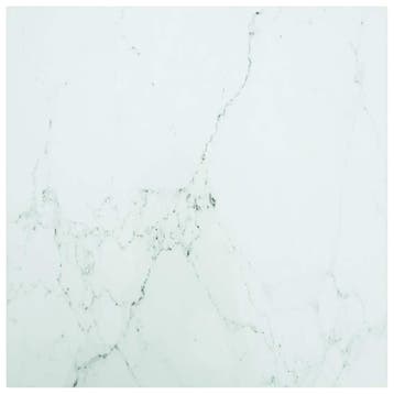 vidaXL Tafelblad marmerontwerp 6 mm 70x70 cm gehard glas wit, Verzenden, Nieuw