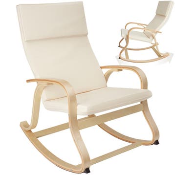 Schommelstoel Roca van berkenhout 150kg - beige, Verzenden, Nieuw