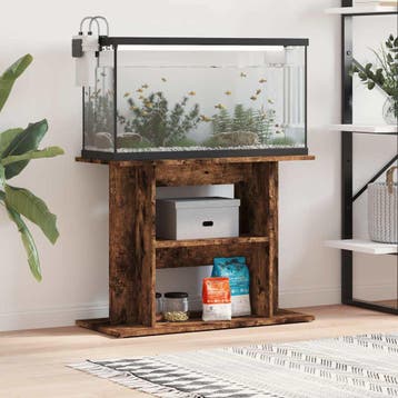 vidaXL Aquariumstandaard Gerookt Eikenhout 80x35x60 cm, Verzenden