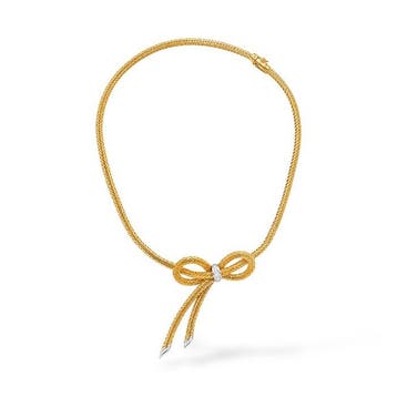 Collier - 18 carats Or jaune, Collier nœud papillon en or