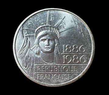 France. 100 Francs 1986, Statue of Liberty, Piedfort (Sans