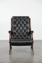 Fauteuil - Rundleer - Chesterfield-fauteuil