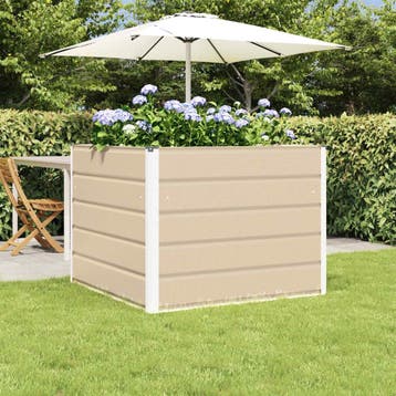 vidaXL Plantenbak Ivoor 100 x 100 x 75 cm Staal, Verzenden