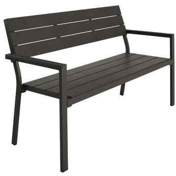 tectake Tuinbank Line 2-zits met aluminium frame 128x59x88 c, Tuin en Terras, Verzenden, Nieuw