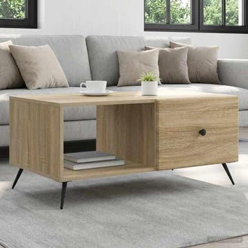 vidaXL Salontafel Sonoma Eiken 90 x 50 x 40 cm Bewerkt hout, Verzenden, Nieuw