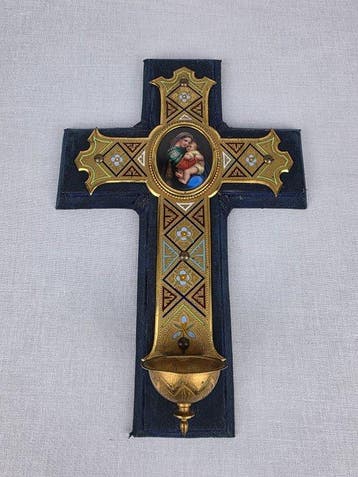 Kruis - Verguld messing - 1850-1900 - Met prachtige