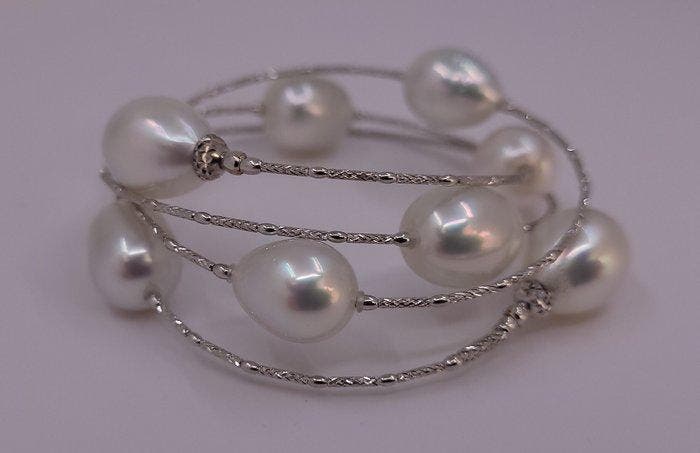 Armband - 18 karaat ALGT Gecertificeerde Witte South Sea, Bijoux, Sacs & Beauté, Bracelets