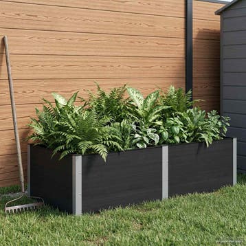 vidaXL Verhoogde plantenbak Zwart 200 x 100 x 54 cm WPC en, Verzenden