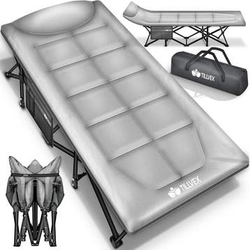 Veldbed - 1 Persoons - Kampeerbed - Stretcher - Grijs - 210, Verzenden, Nieuw