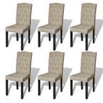vidaXL Eetkamerstoelen 6 st stof camel, Verzenden, Nieuw
