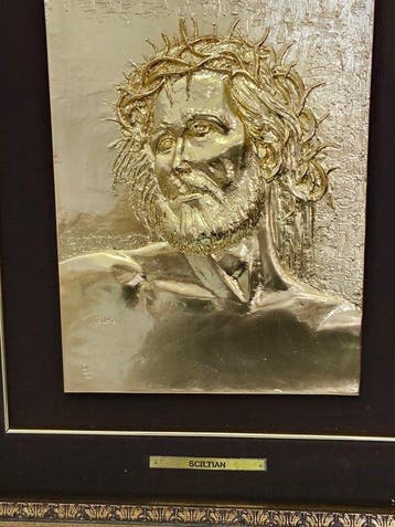 I.G.I. - Reliëf, Cristo - 60 cm - Verzilverd, Verguld, Antiek en Kunst