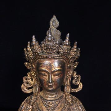 Beeld van Witte Tara - Koper - Nepal - Eind 20e eeuw