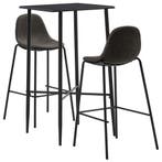 vidaXL 3-delige Barset stof donkergrijs, Huis en Inrichting, Complete eetkamers, Verzenden, Nieuw