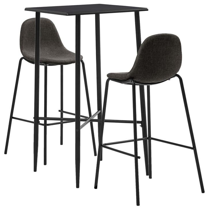 vidaXL 3-delige Barset stof donkergrijs, Huis en Inrichting, Complete eetkamers, Nieuw, Verzenden