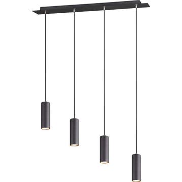LED Hanglamp Trion Mary - Mat Zwart Aluminium, 4-lichts met, Huis en Inrichting, Lampen | Hanglampen, Verzenden, Nieuw