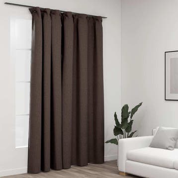 vidaXL Gordijn linnen-look verduisterend met haken 290x245, Huis en Inrichting, Verzenden, Nieuw