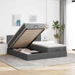 vidaXL Ottoman bed met matrassen 200x200cm stof donkergrijs, Verzenden, Nieuw