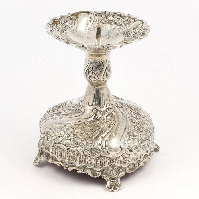 Rose - Kandelaar - .800 zilver, Antiquités & Art, Antiquités | Argent & Or