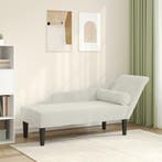 vidaXL Chaise longue met kussens fluweel crèmekleurig, Verzenden, Nieuw