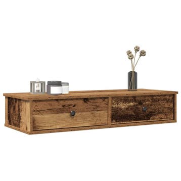 vidaXL Wandschap met lades 100x37,5x19 cm bewerkt hout oud, Huis en Inrichting, Verzenden, Nieuw