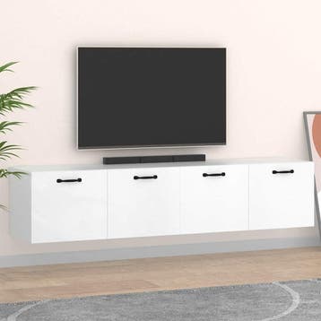 vidaXL Wandkasten 2 st 60x36,5x35 cm bewerkt hout wit, Verzenden