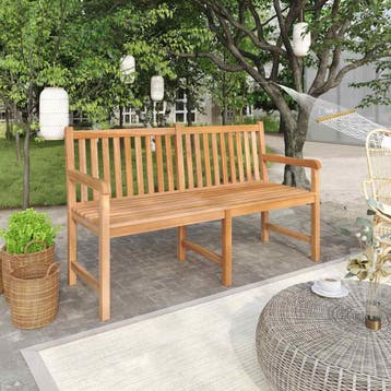 vidaXL Tuinbank 150 cm massief teakhout, Tuin en Terras, Verzenden, Nieuw