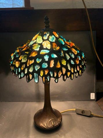 Lampe de table de chevet - Bronze, Verre