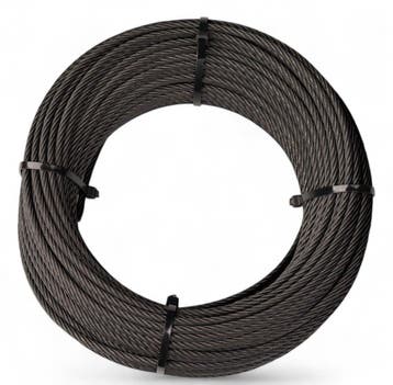 Roestvrijstalen staalkabel 3mm 50 meter 7x19 zwart gecoat., Tuin en Terras, Verzenden, Nieuw