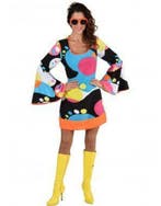 Jaren 70 disco jurk met liquid print, Ophalen of Verzenden, Nieuw