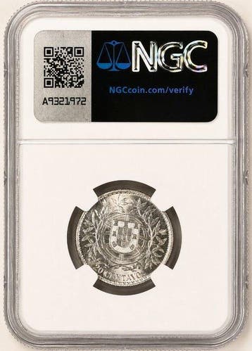 Portugal. 20 centavos 1916 - NGC MS61