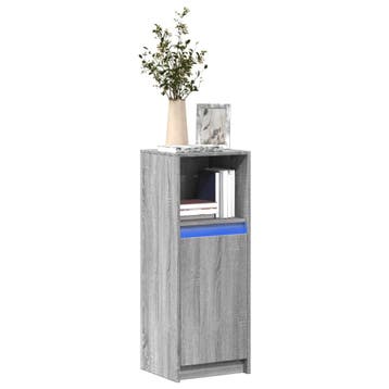 vidaXL Dressoir met LED 38x34x100 cm bewerkt hout grijs, Verzenden