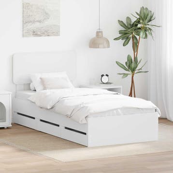 vidaXL Bedframe met lade met opslag Wit 90 x 200 cm, Verzenden, Nieuw