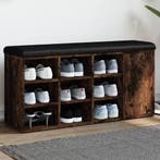 vidaXL Schoenenbank 102x32x50 cm bewerkt hout gerookt, Verzenden, Nieuw