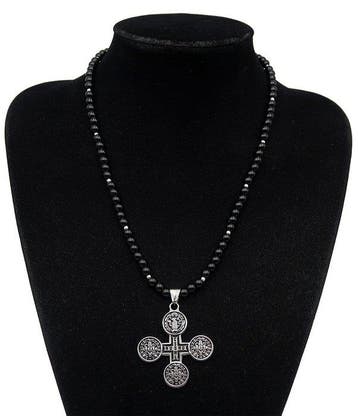 Ketting Sint-Benedictuskruis – Obsidiaan – Het
