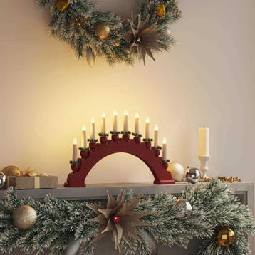 vidaXL Kerst Kaarsenboog met 10 LED Kaarsen LEDs Warmwit, Divers, Verzenden