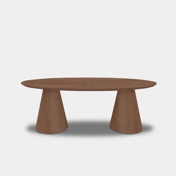 Tafel Ovaal Eikenhout  Set Kegelpoot  240x110, Huis en Inrichting, Nieuw