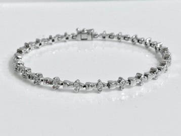 Bracelet de tennis - 18 carats Or blanc - 1.10ct. tw.