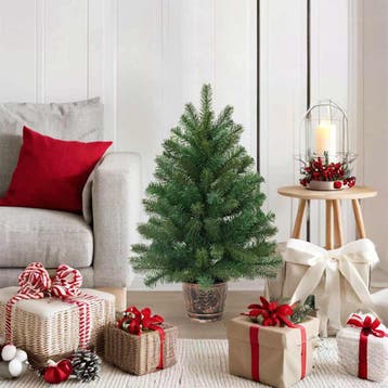 vidaXL Kunstkerstboom met standaard Groen 95 cm PVC, PE en, Verzenden, Nieuw