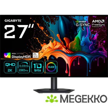 Gigabyte MO27Q28G 27  Quad HD 280Hz WOLED Gaming monitor, Computers en Software, Verzenden, Nieuw