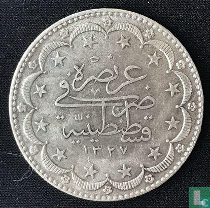 Ottomaanse Rijk 20 kurus AH1327-9 (1916), Postzegels en Munten, Munten | Europa | Niet-Euromunten, Losse munt, Goud, Zilver, Overige landen