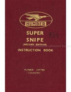 1939 HUMBER SUPER SNIPE INSTRUCTIEBOEKJE ENGELS