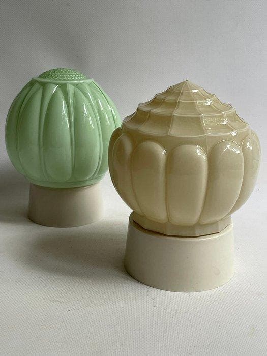 Thabur - Plafondlamp (2) - Glas, Plastic, Antiek en Kunst, Antiek | Verlichting