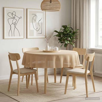 vidaXL Tafelkleed 5 st Rond Beige Ø 140 cm, Verzenden, Nieuw