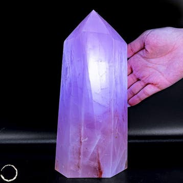 Obélisque en quartz rose étoilé naturel du Brésil Puissance