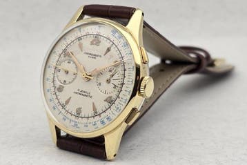 Chronographe Suisse - Cal. Landeron 55 - Telemetre &, Handtassen en Accessoires, Horloges | Heren, Nieuw