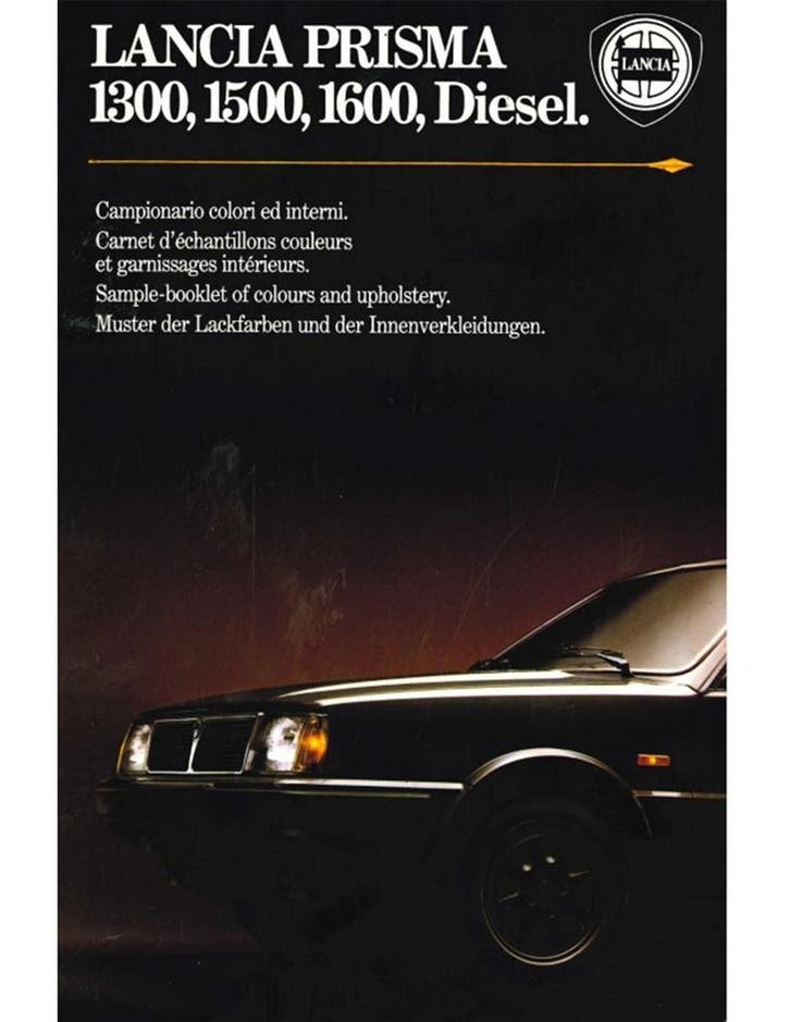1983 LANCIA PRISMA KLEUREN & INTERIEUR BROCHURE, Boeken, Auto's | Folders en Tijdschriften, Ophalen of Verzenden